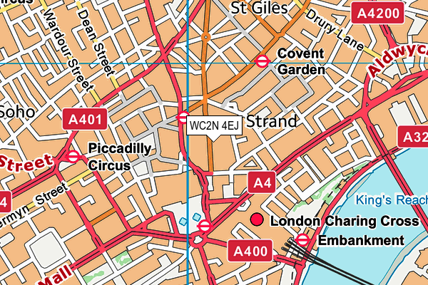 Gymbox (Covent Garden) map (WC2N 4EJ) - OS VectorMap District (Ordnance Survey)