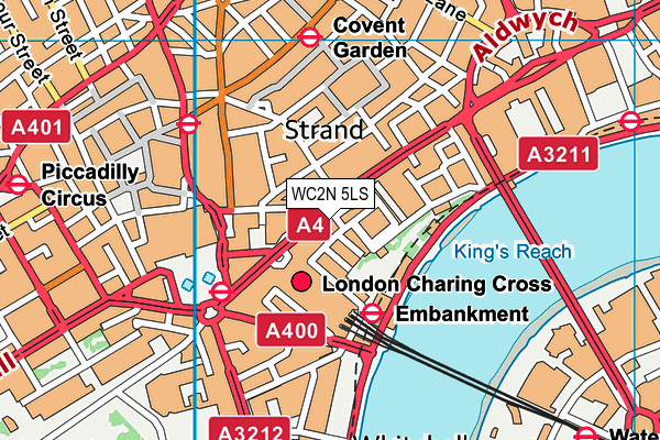 WC2N 5LS map - OS VectorMap District (Ordnance Survey)