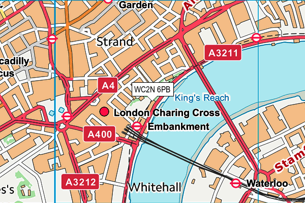 WC2N 6PB map - OS VectorMap District (Ordnance Survey)