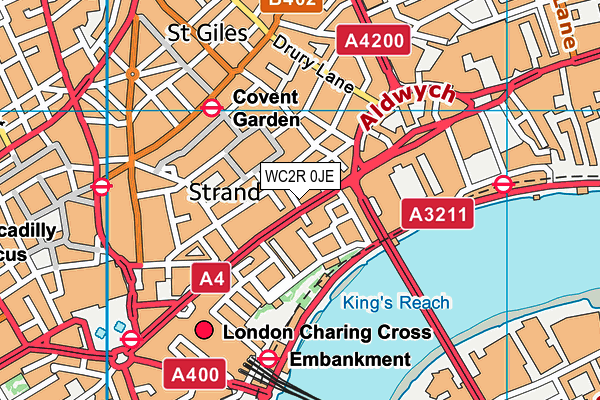 WC2R 0JE map - OS VectorMap District (Ordnance Survey)