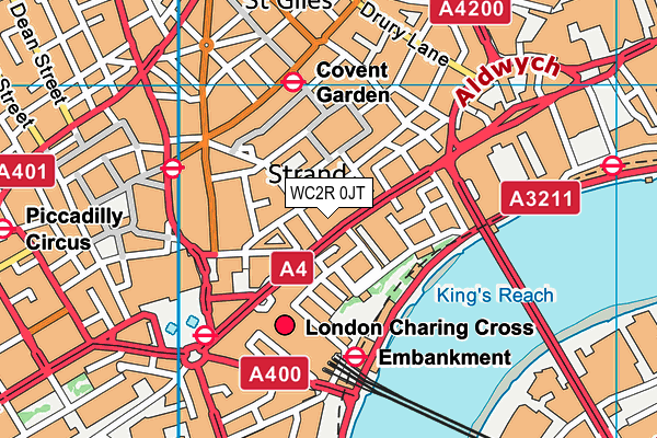 WC2R 0JT map - OS VectorMap District (Ordnance Survey)