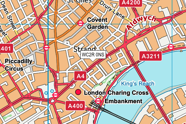 WC2R 0NS map - OS VectorMap District (Ordnance Survey)