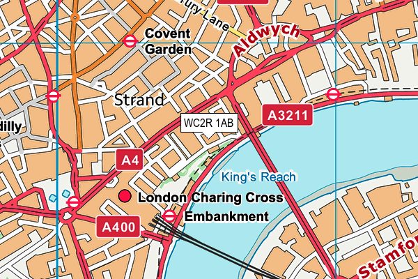 WC2R 1AB map - OS VectorMap District (Ordnance Survey)