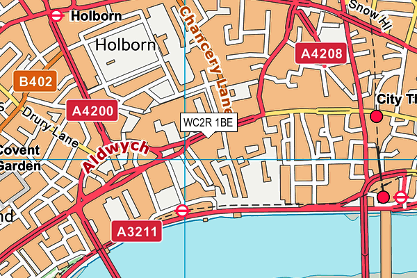 WC2R 1BE map - OS VectorMap District (Ordnance Survey)