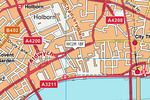 WC2R 1BF map - OS VectorMap District (Ordnance Survey)