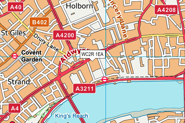 WC2R 1EA map - OS VectorMap District (Ordnance Survey)