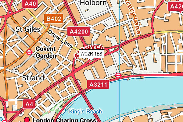 WC2R 1ES map - OS VectorMap District (Ordnance Survey)