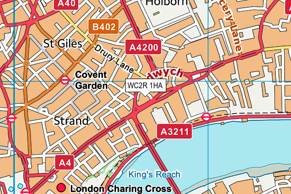 WC2R 1HA map - OS VectorMap District (Ordnance Survey)