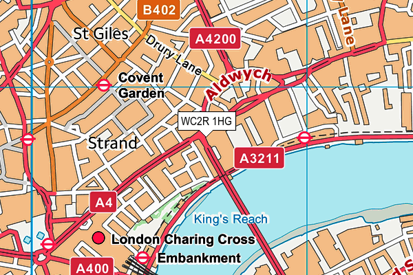 WC2R 1HG map - OS VectorMap District (Ordnance Survey)