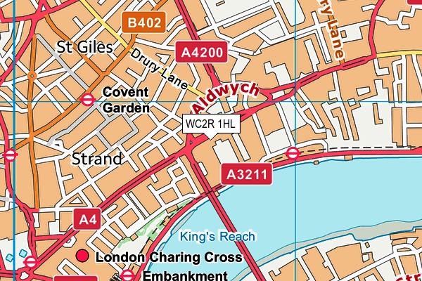 WC2R 1HL map - OS VectorMap District (Ordnance Survey)