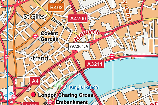 WC2R 1JA map - OS VectorMap District (Ordnance Survey)