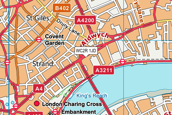 WC2R 1JD map - OS VectorMap District (Ordnance Survey)