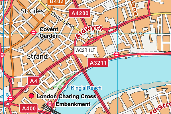 WC2R 1LT map - OS VectorMap District (Ordnance Survey)