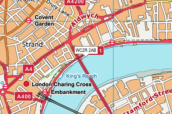 WC2R 2AB map - OS VectorMap District (Ordnance Survey)