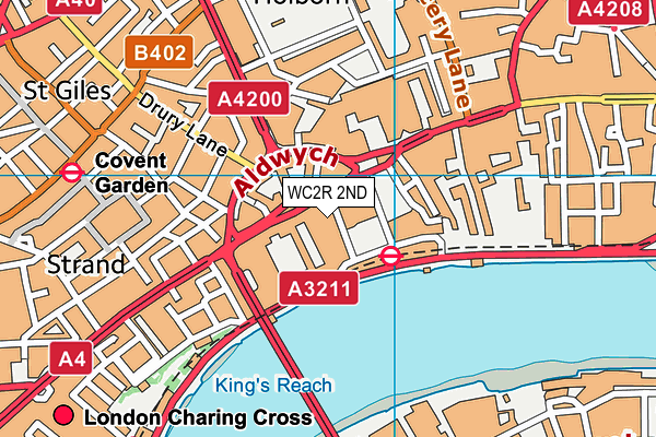 WC2R 2ND map - OS VectorMap District (Ordnance Survey)