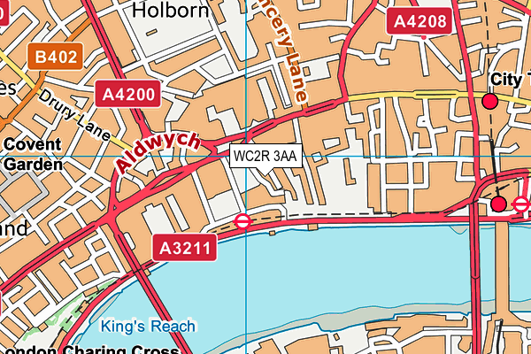 WC2R 3AA map - OS VectorMap District (Ordnance Survey)