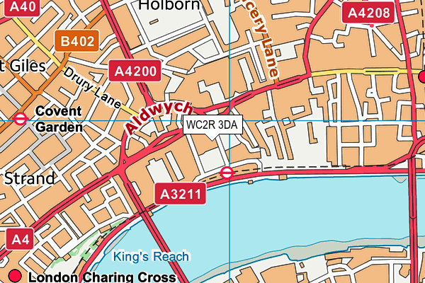 WC2R 3DA map - OS VectorMap District (Ordnance Survey)