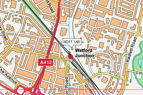 WD17 1AB map - OS VectorMap District (Ordnance Survey)