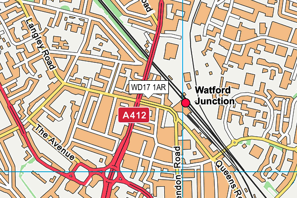 WD17 1AR map - OS VectorMap District (Ordnance Survey)
