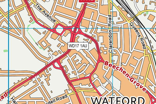 WD17 1AU map - OS VectorMap District (Ordnance Survey)