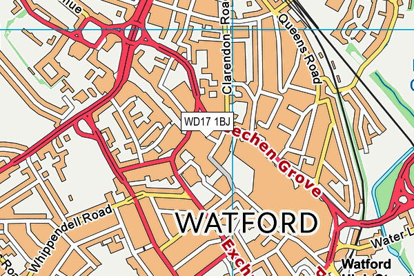 Nrg Gym (Watford) map (WD17 1BJ) - OS VectorMap District (Ordnance Survey)