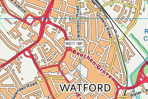 WD17 1BP map - OS VectorMap District (Ordnance Survey)