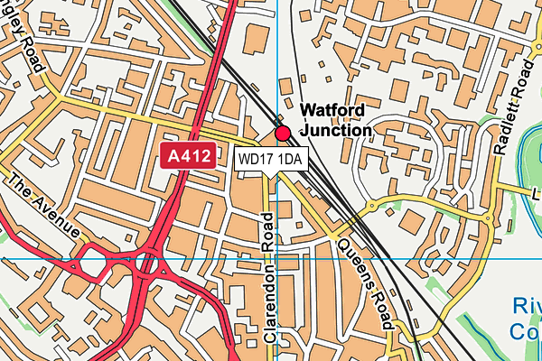 WD17 1DA map - OS VectorMap District (Ordnance Survey)