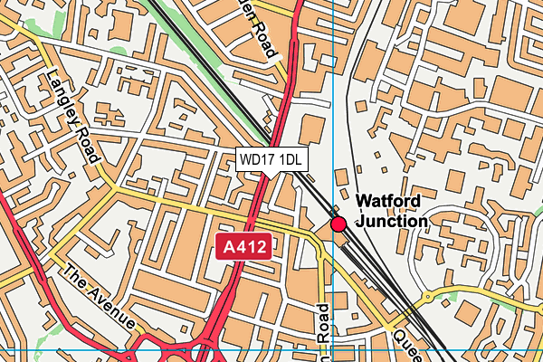 WD17 1DL map - OS VectorMap District (Ordnance Survey)