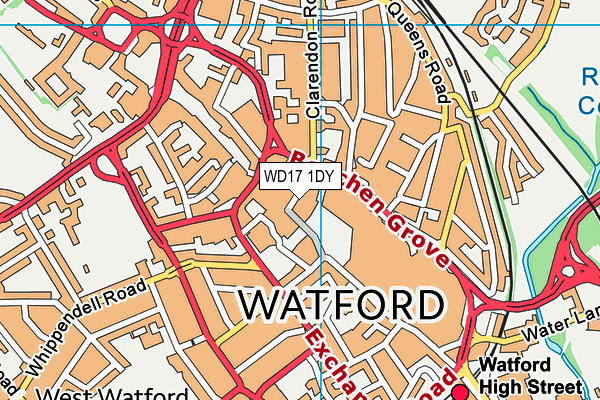 WD17 1DY map - OS VectorMap District (Ordnance Survey)