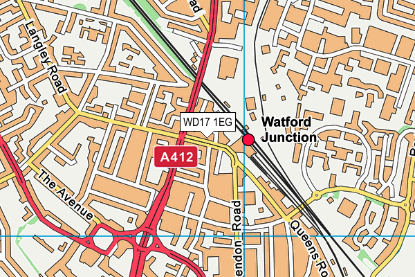 WD17 1EG map - OS VectorMap District (Ordnance Survey)