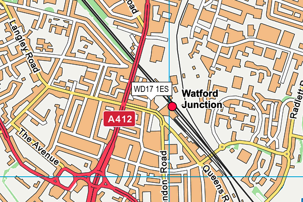 WD17 1ES map - OS VectorMap District (Ordnance Survey)