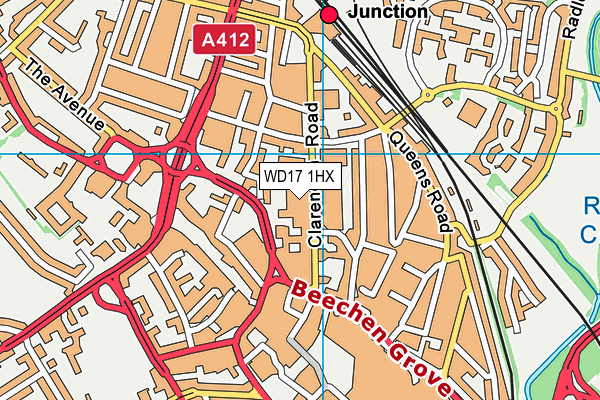 WD17 1HX map - OS VectorMap District (Ordnance Survey)