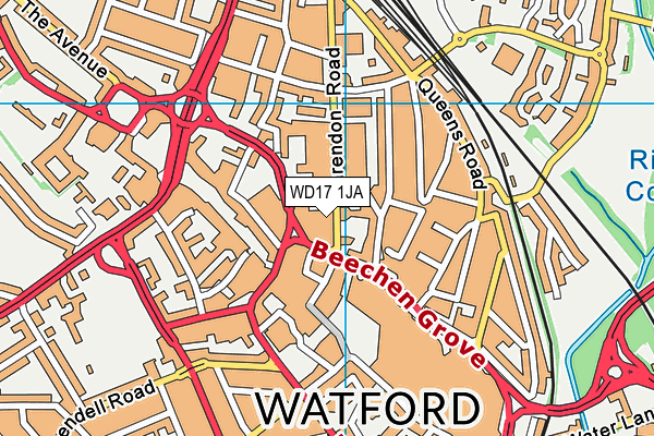 WD17 1JA map - OS VectorMap District (Ordnance Survey)