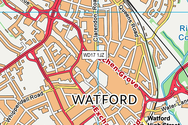 WD17 1JZ map - OS VectorMap District (Ordnance Survey)