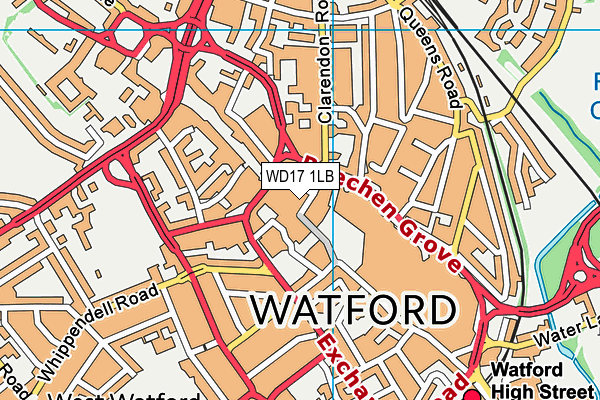 WD17 1LB map - OS VectorMap District (Ordnance Survey)