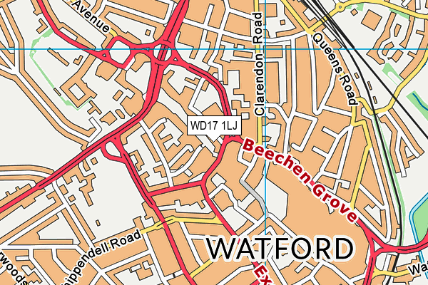 WD17 1LJ map - OS VectorMap District (Ordnance Survey)