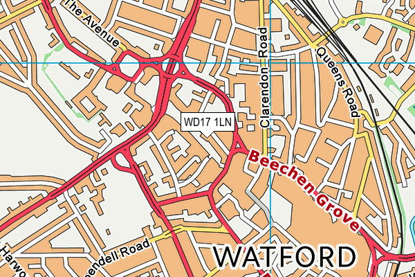 WD17 1LN map - OS VectorMap District (Ordnance Survey)