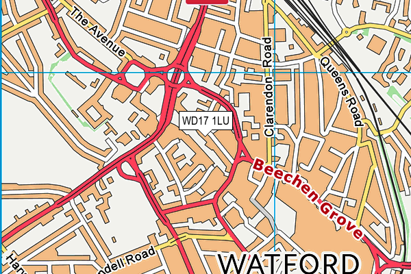 WD17 1LU map - OS VectorMap District (Ordnance Survey)