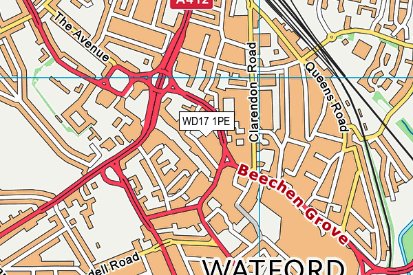 WD17 1PE map - OS VectorMap District (Ordnance Survey)