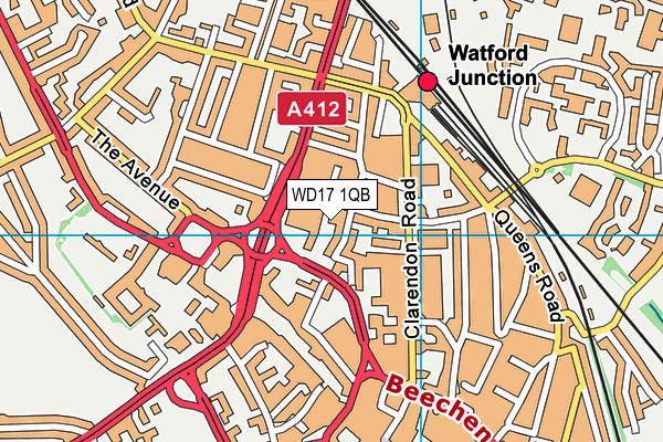 WD17 1QB map - OS VectorMap District (Ordnance Survey)