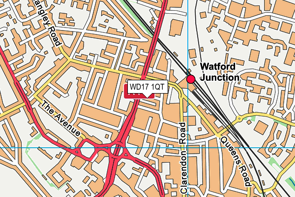 WD17 1QT map - OS VectorMap District (Ordnance Survey)
