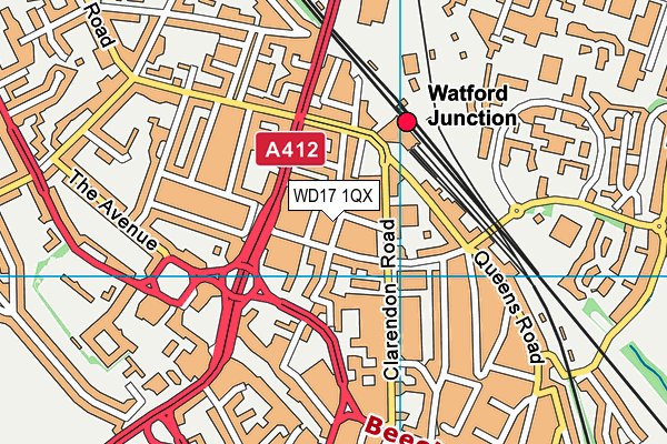 WD17 1QX map - OS VectorMap District (Ordnance Survey)