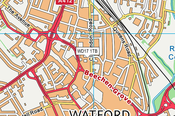 WD17 1TB map - OS VectorMap District (Ordnance Survey)
