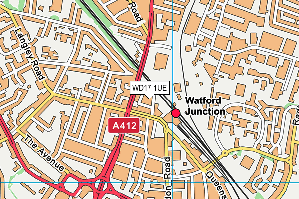 WD17 1UE map - OS VectorMap District (Ordnance Survey)
