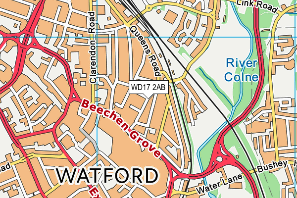 WD17 2AB map - OS VectorMap District (Ordnance Survey)