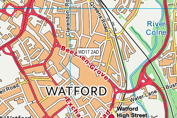 WD17 2AD map - OS VectorMap District (Ordnance Survey)