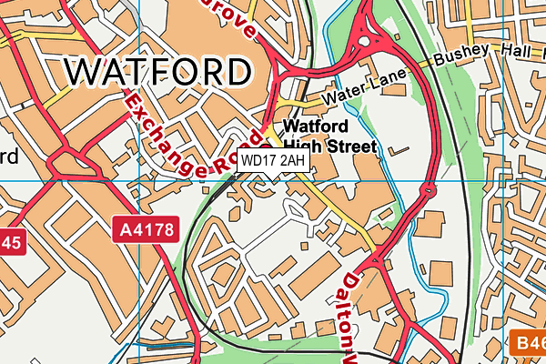 WD17 2AH map - OS VectorMap District (Ordnance Survey)