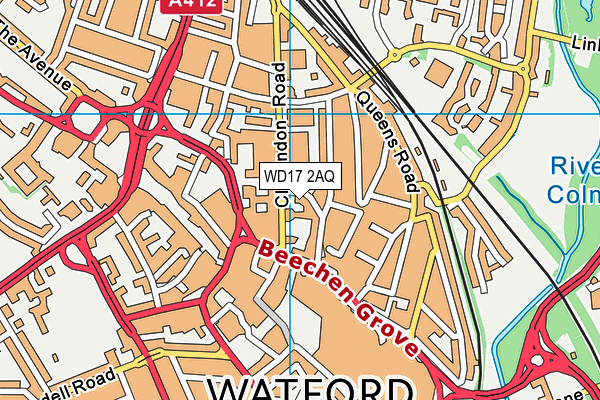 WD17 2AQ map - OS VectorMap District (Ordnance Survey)