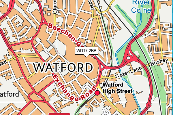 WD17 2BB map - OS VectorMap District (Ordnance Survey)