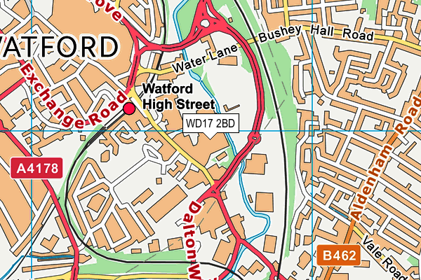 WD17 2BD map - OS VectorMap District (Ordnance Survey)